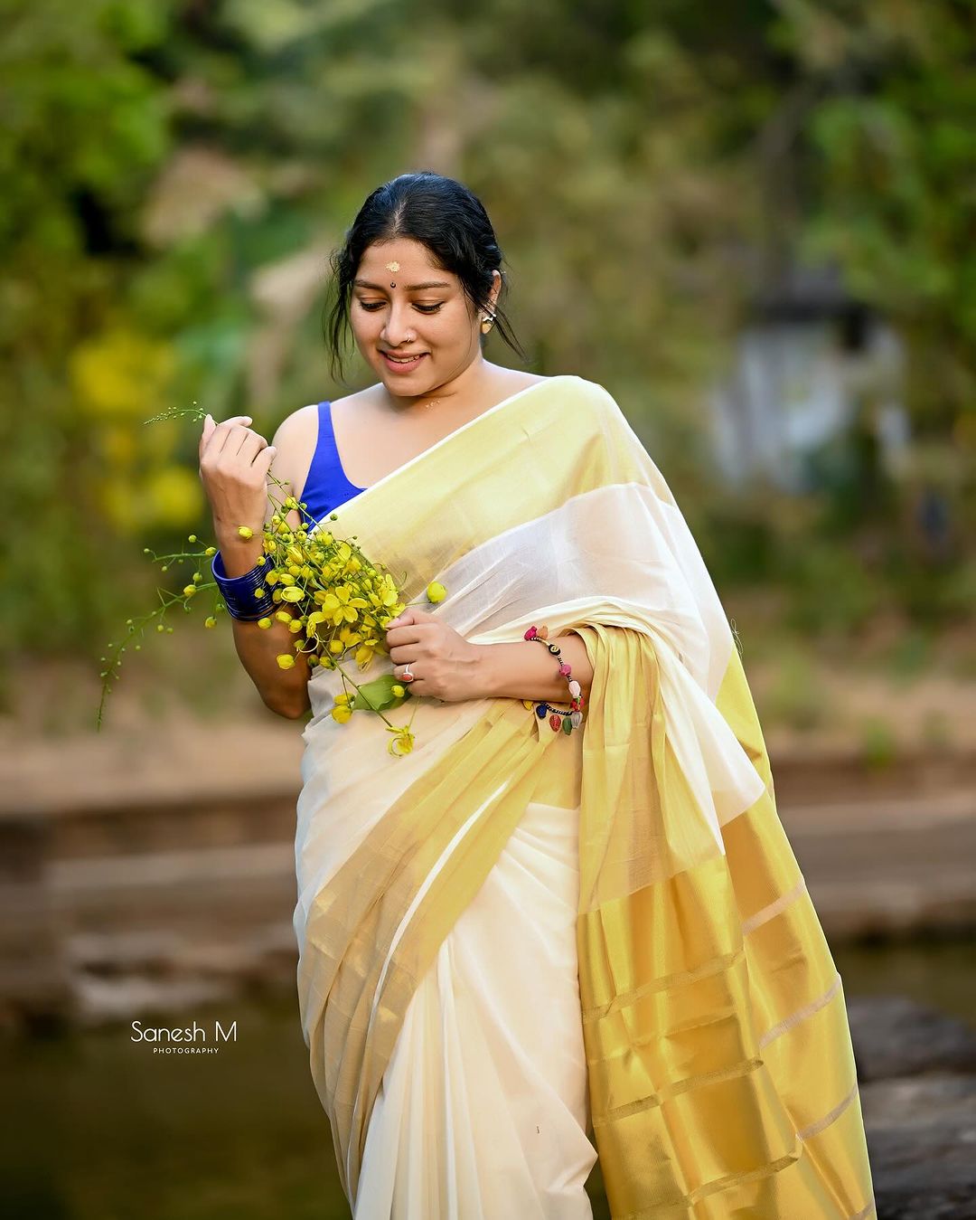 Malayalam Actress Anumol Stills in White Saree